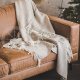 Wool blanket with fringes "Eglutė" beige